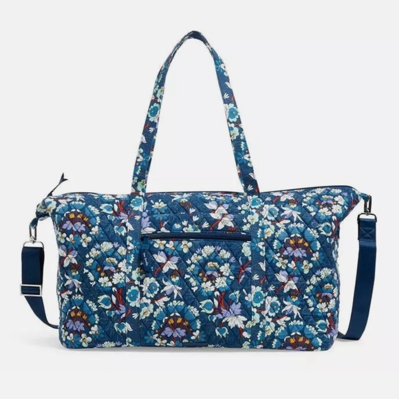 Vera Bradley Deluxe Travel Tote with Trolley Sleeve Floral Bursts Duffel… - Picture 1 of 8